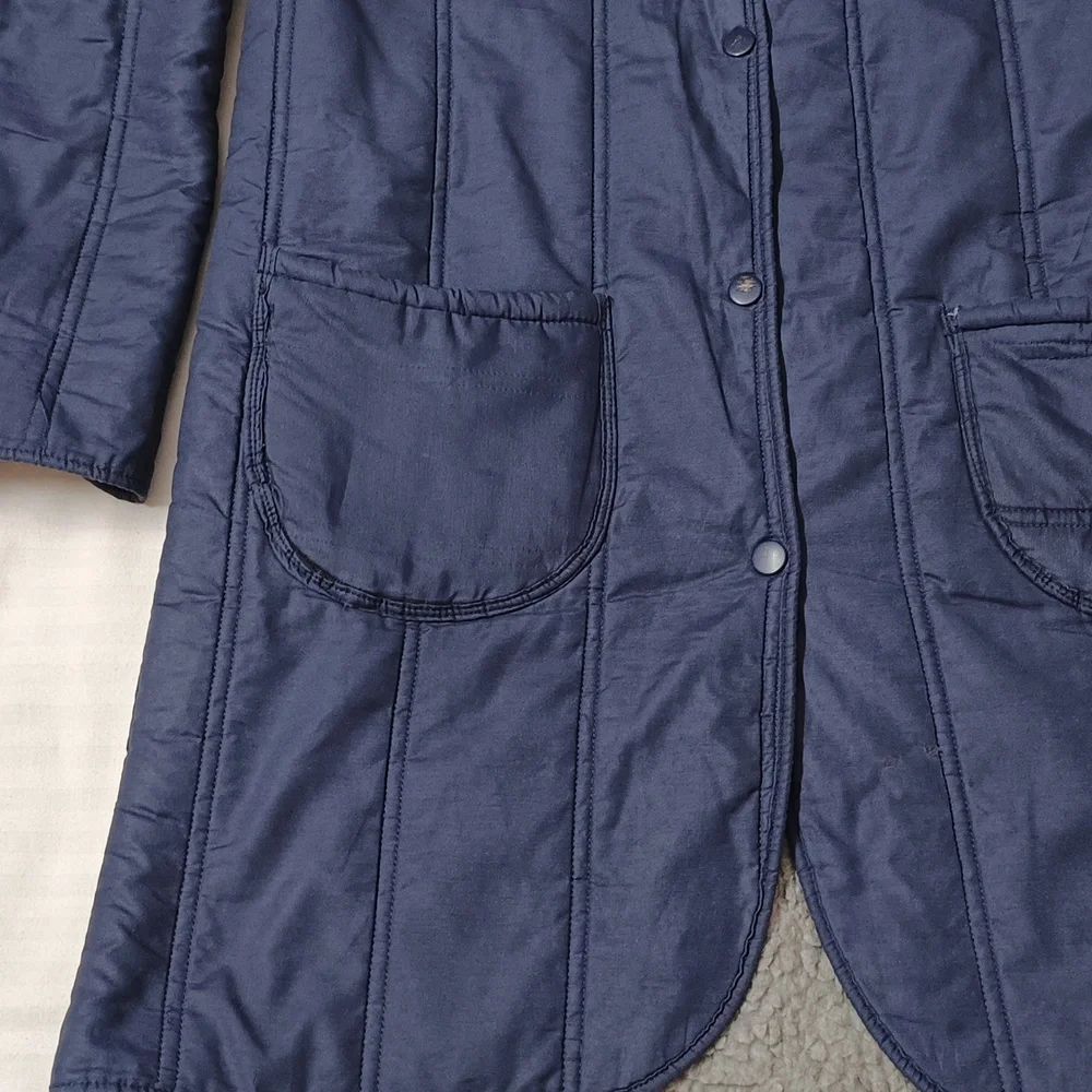 Women's Winter Blue Full sleeve Straight Jacket - Picture 4 of 9
